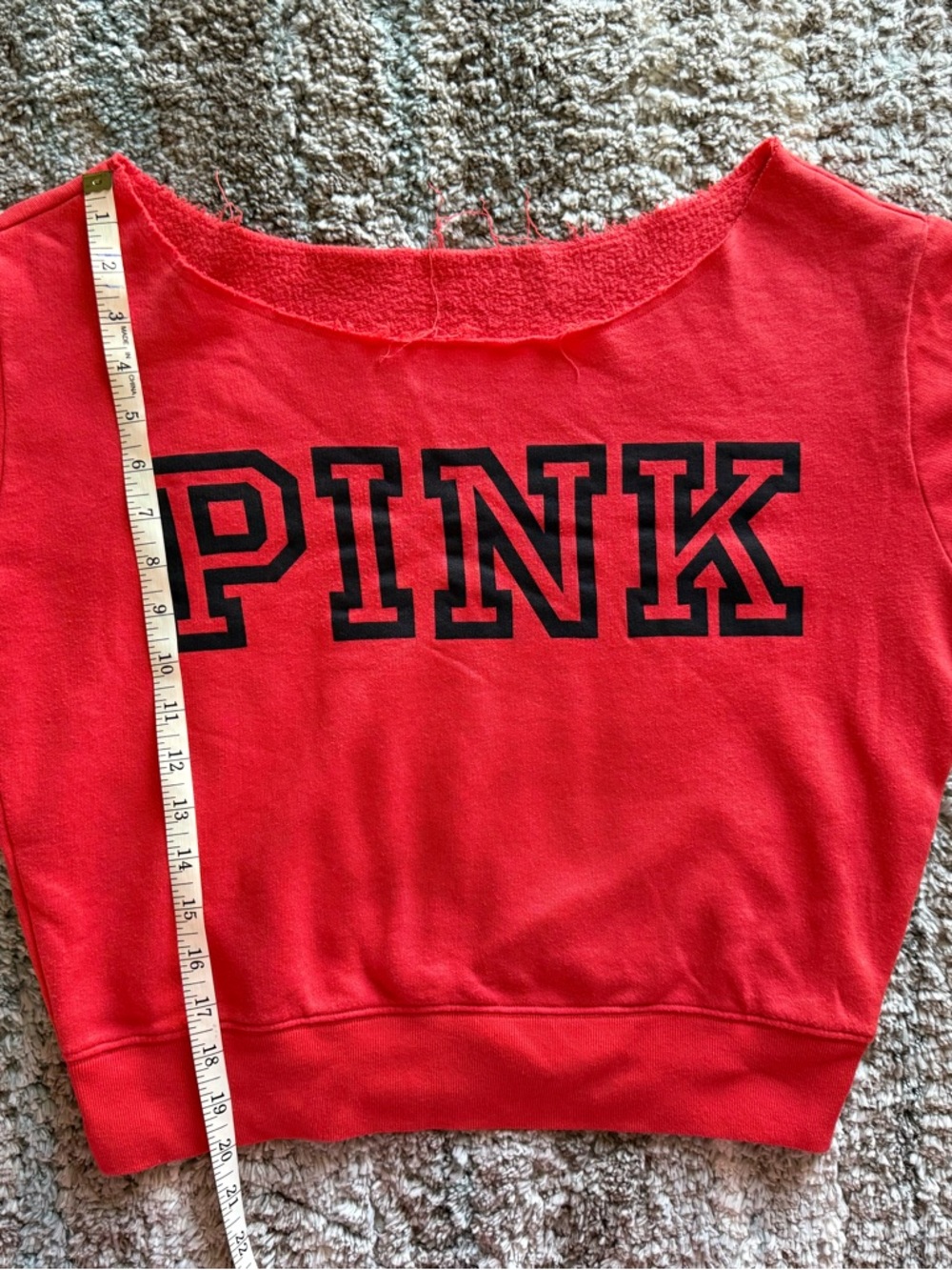 PINK Victoria's Secret Red Logo Cropped Sweatshirt